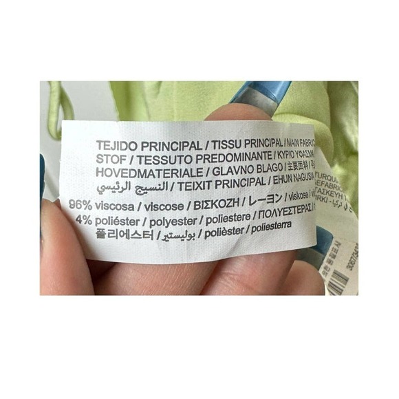 NEW ZARA Blogger Favorite Ruched Gathered Satin Effect Mini Dress in Lime Green - Picture 7 of 7